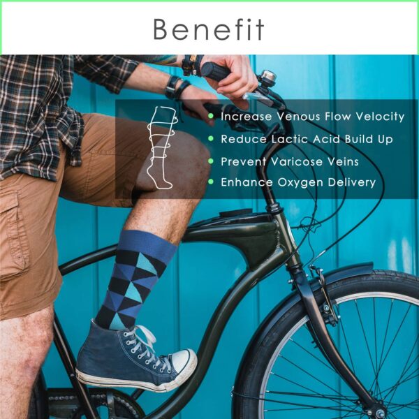 Crew High Compression Socks_Blue Diamond - Image 3