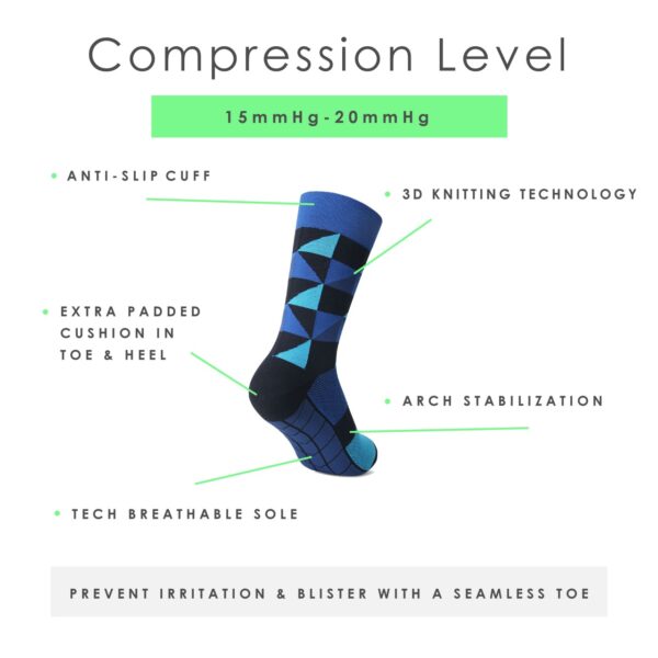 Crew High Compression Socks_Blue Diamond - Image 4