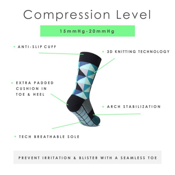 Crew High Compression Socks_Green Diamond - Image 4