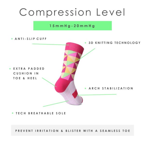 Crew High Compression Socks_Pink Diamond - Image 4
