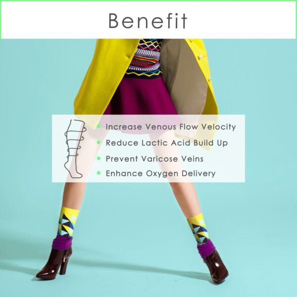 Crew High Compression Socks_Yellow Diamond - Image 2
